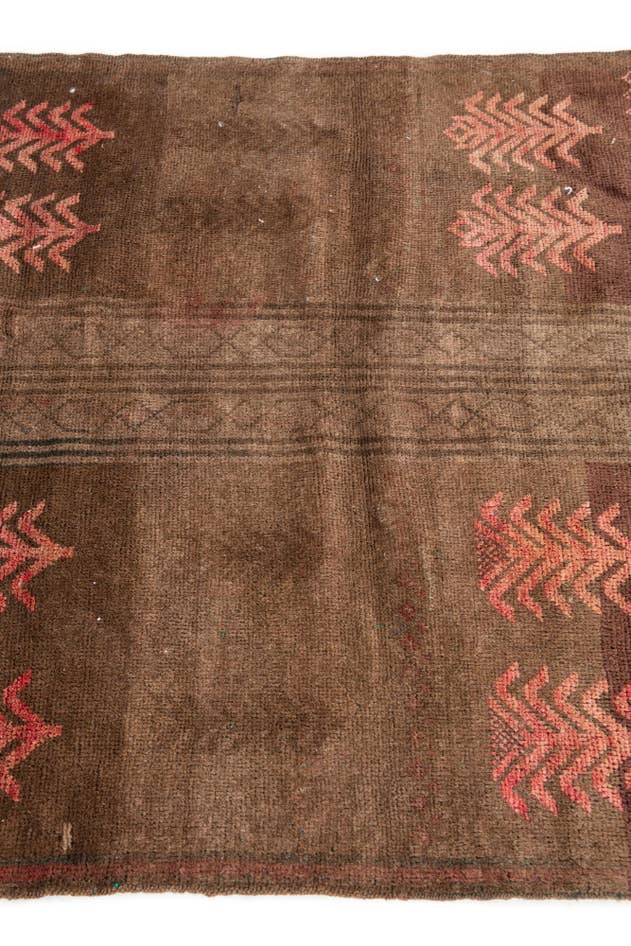 Detail image of 3' 1 x 4' 7 Hand Knotted Ultra Vintage Persian Wool Rug