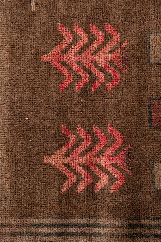 Detail image of 3' 1 x 4' 7 Hand Knotted Ultra Vintage Persian Wool Rug