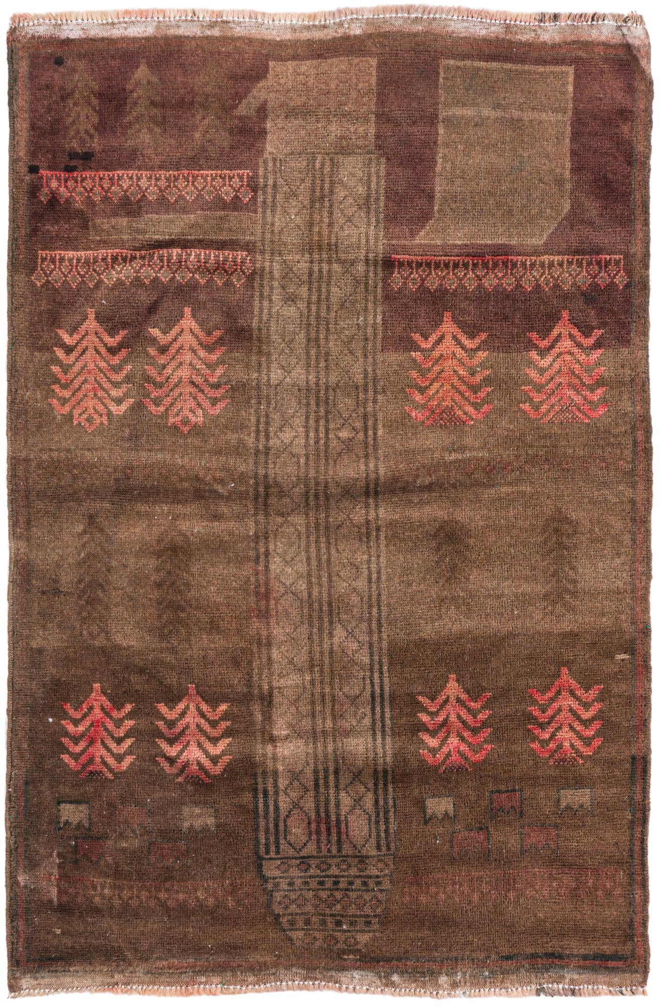 3' 1 x 4' 7 Hand Knotted Ultra Vintage Persian Wool Rug