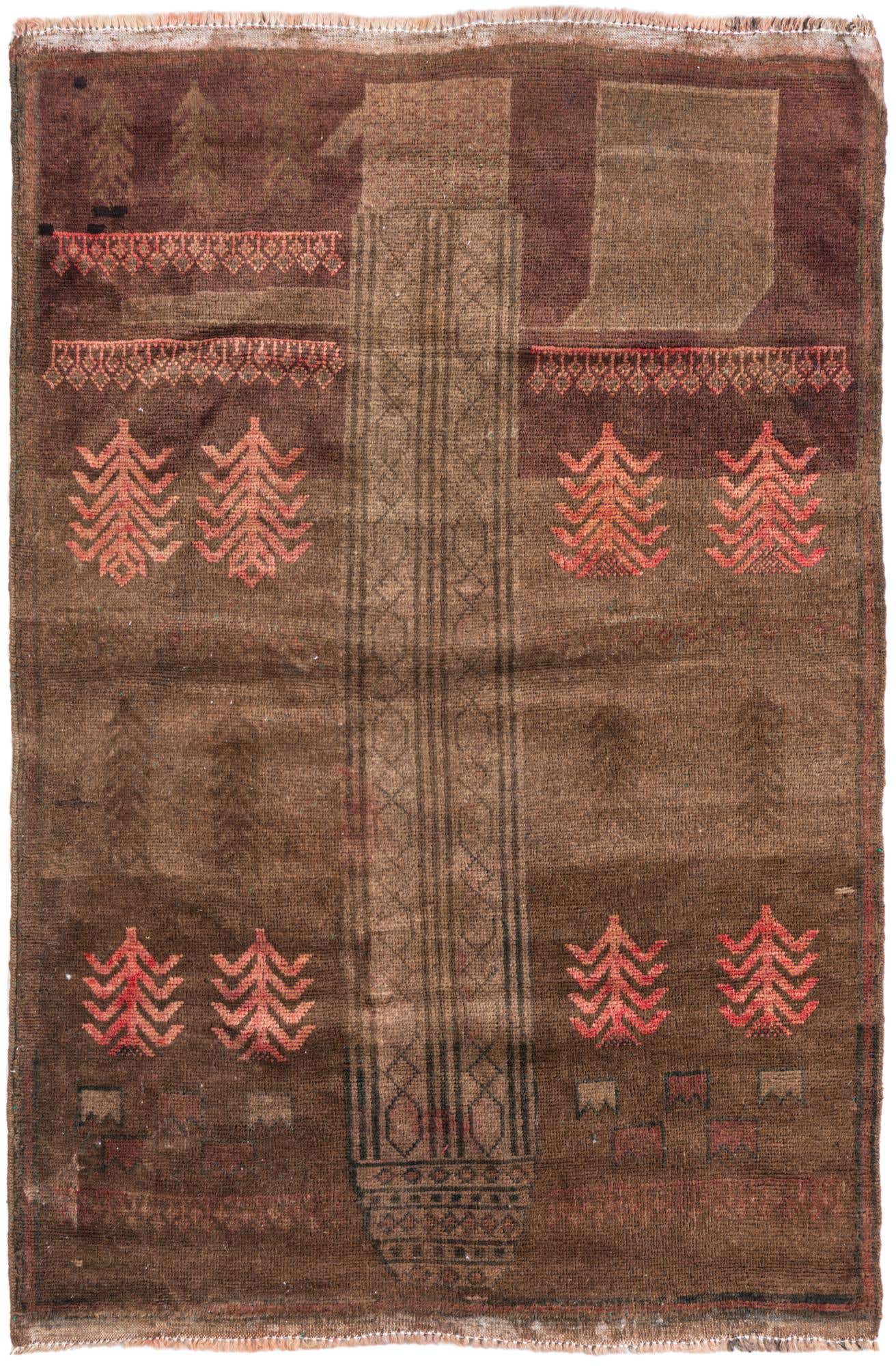 3' 1 x 4' 7 Hand Knotted Ultra Vintage Persian Wool Rug