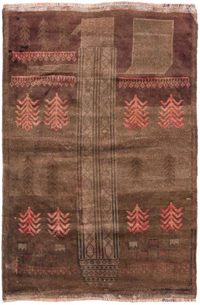 3' 1 x 4' 7 Hand Knotted Ultra Vintage Persian Wool Rug