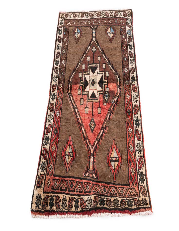 Detail image of 3' 1 x 4' 8 Hand Knotted Ultra Vintage Persian Wool Rug