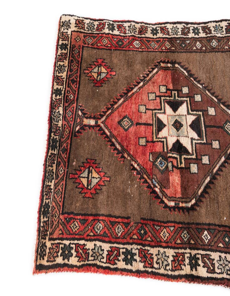 Detail image of 3' 1 x 4' 8 Hand Knotted Ultra Vintage Persian Wool Rug