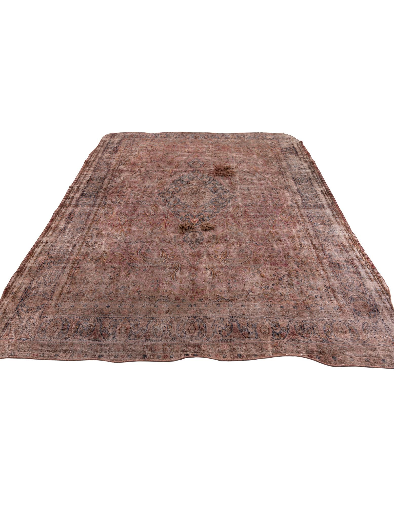 9' 7 x 12' 6 Hand Knotted Ultra Vintage Persian Wool Rug