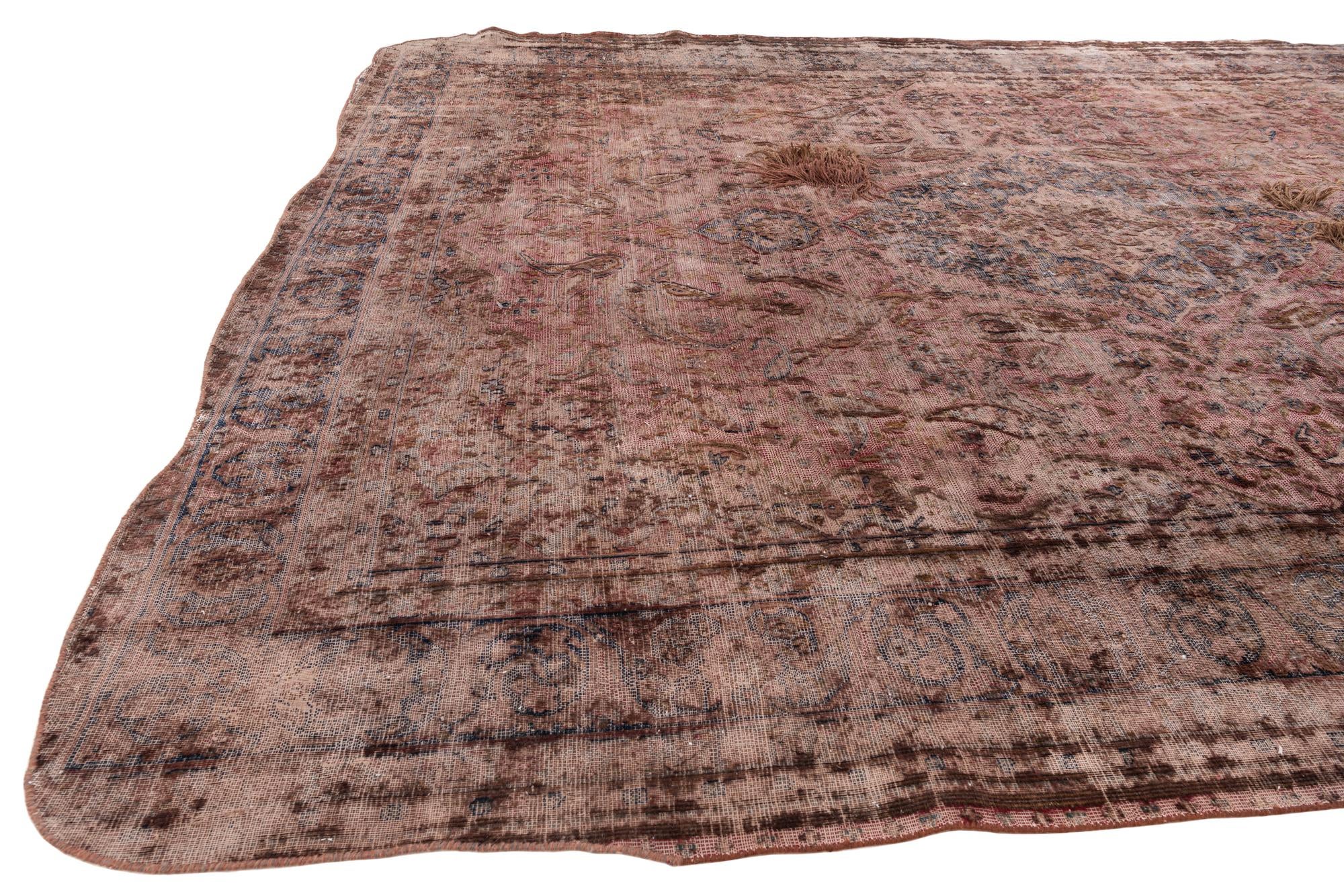 9' 7 x 12' 6 Hand Knotted Ultra Vintage Persian Wool Rug