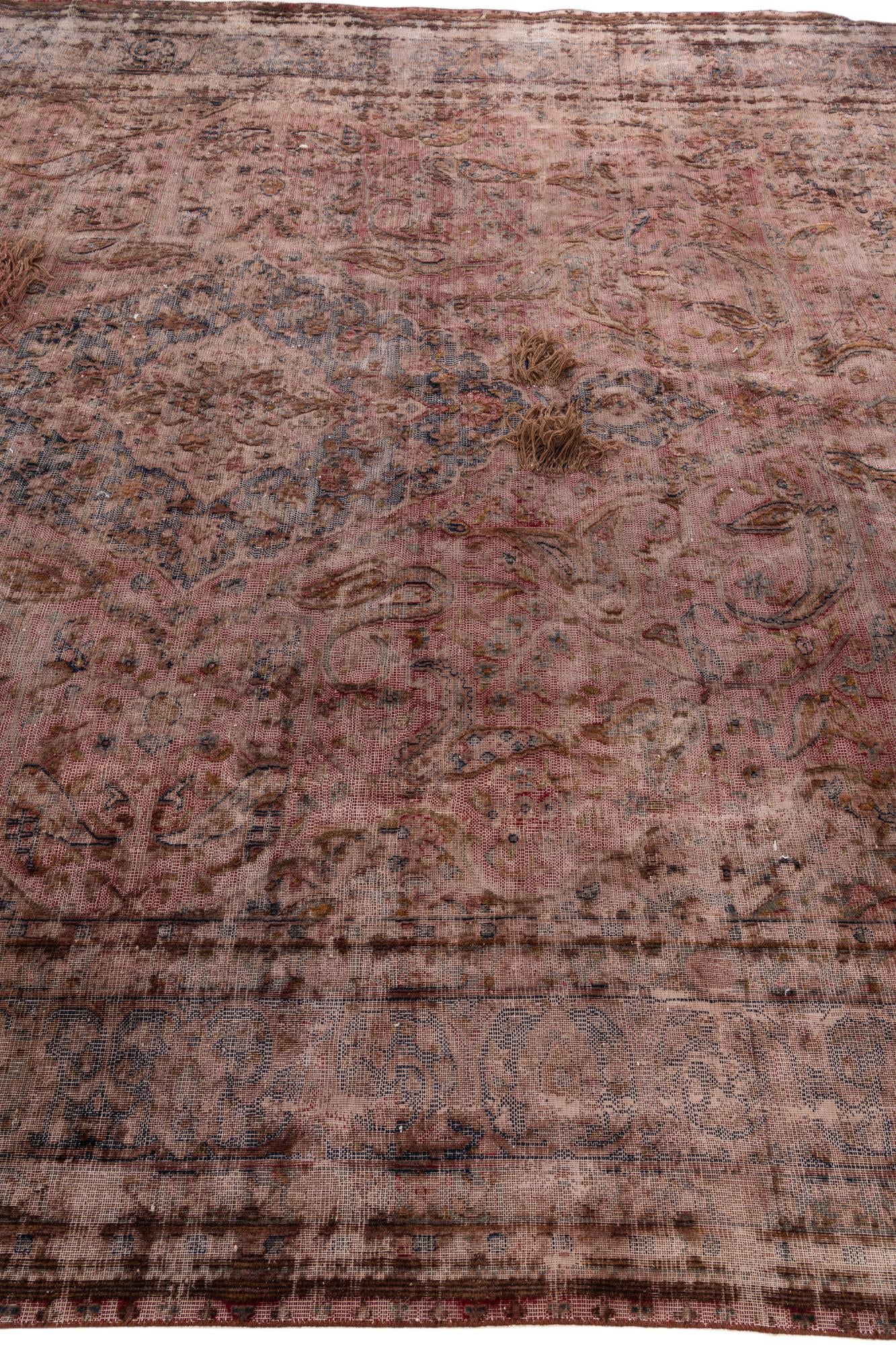 9' 7 x 12' 6 Hand Knotted Ultra Vintage Persian Wool Rug