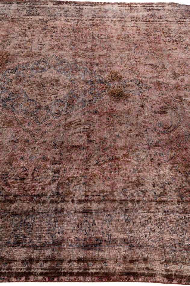 Detail image of 9' 7 x 12' 6 Hand Knotted Ultra Vintage Persian Wool Rug