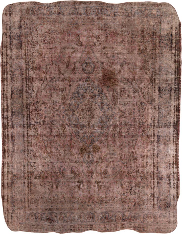 Detail image of 9' 7 x 12' 6 Hand Knotted Ultra Vintage Persian Wool Rug