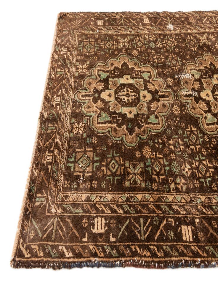 Detail image of 3' x 4' 9  Hand Knotted Ultra Vintage Persian Wool Rug