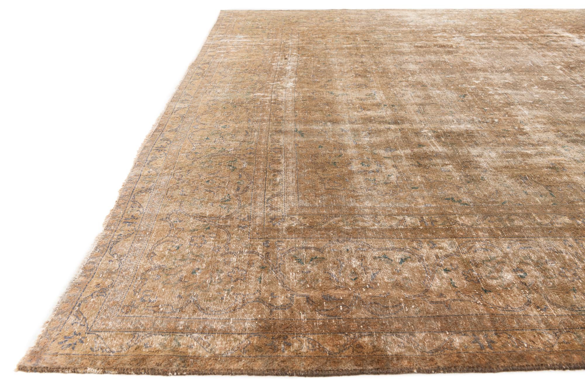 9' 7 x 13' 8 Hand Knotted Ultra Vintage Persian Wool Rug