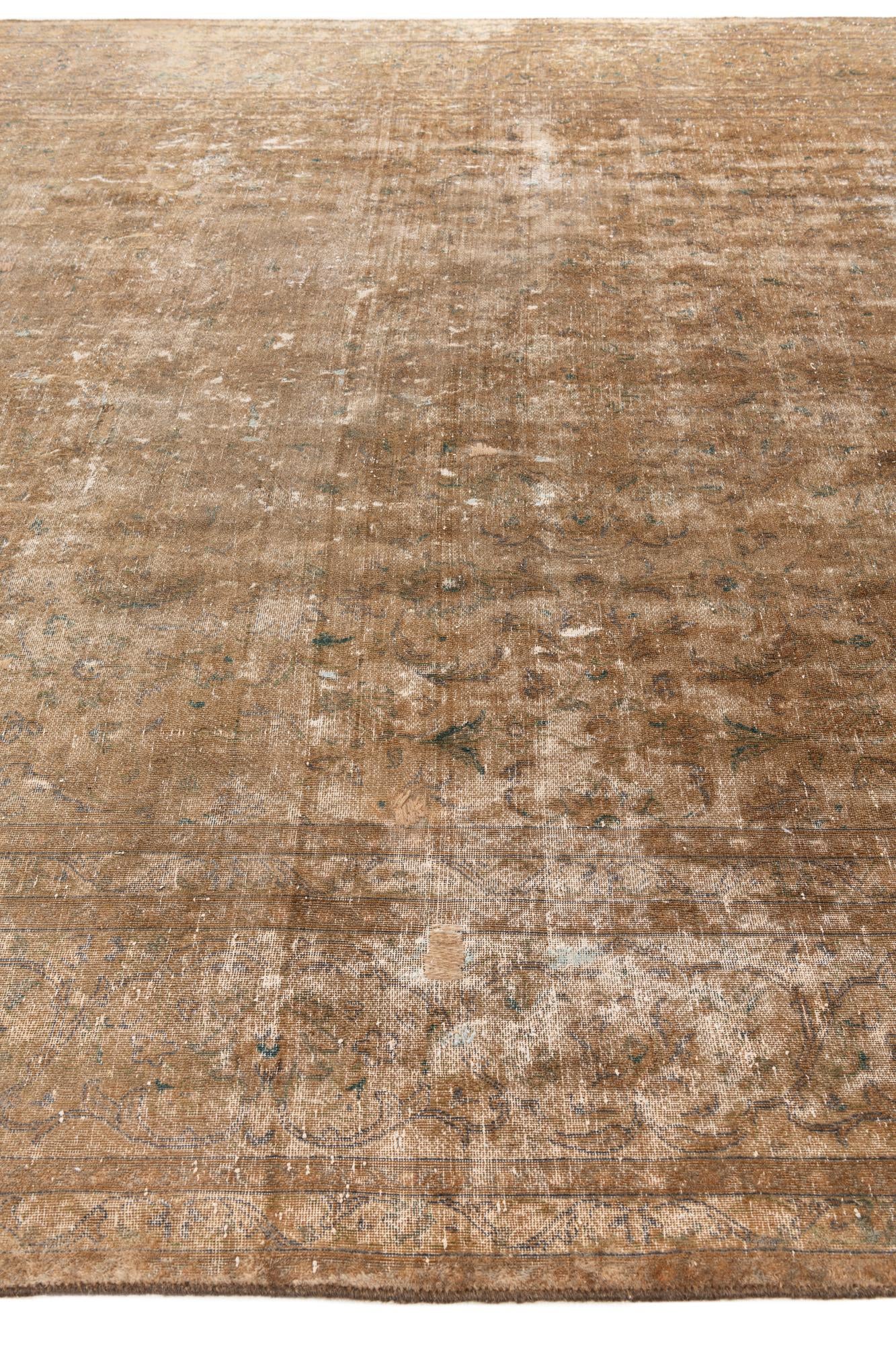 9' 7 x 13' 8 Hand Knotted Ultra Vintage Persian Wool Rug