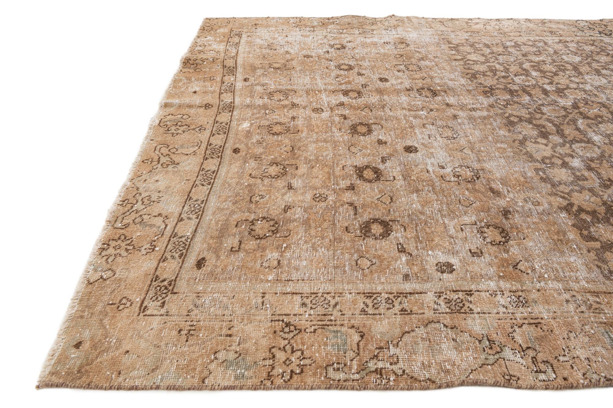 6' 7 x 9' 4 Hand Knotted Ultra Vintage Persian Wool Rug