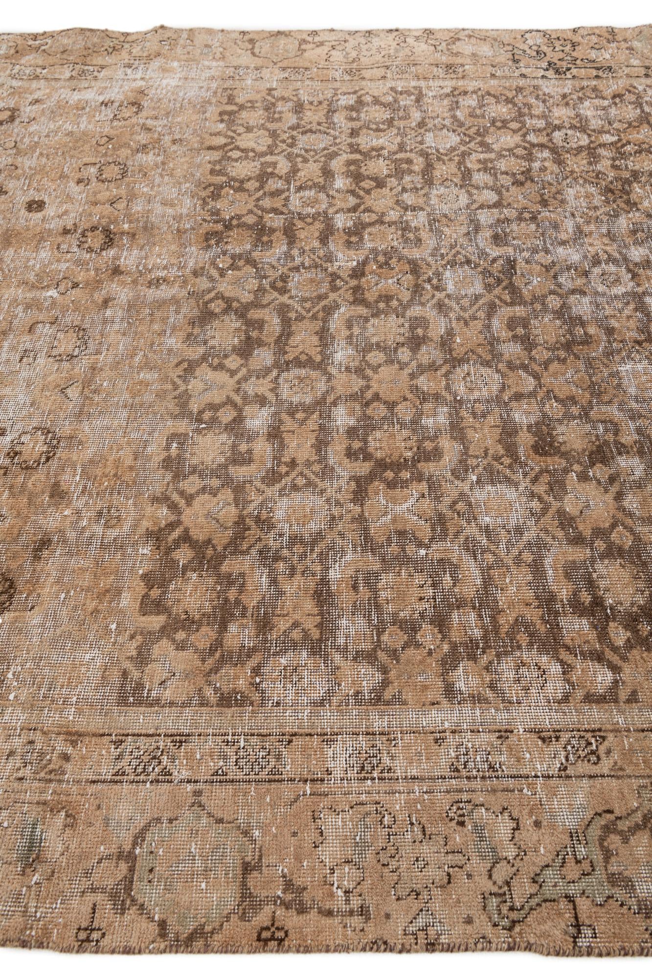 6' 7 x 9' 4 Hand Knotted Ultra Vintage Persian Wool Rug