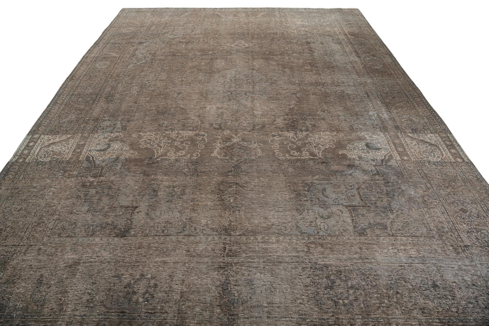 9' 7 x 12' 9 Hand Knotted Ultra Vintage Persian Wool Rug