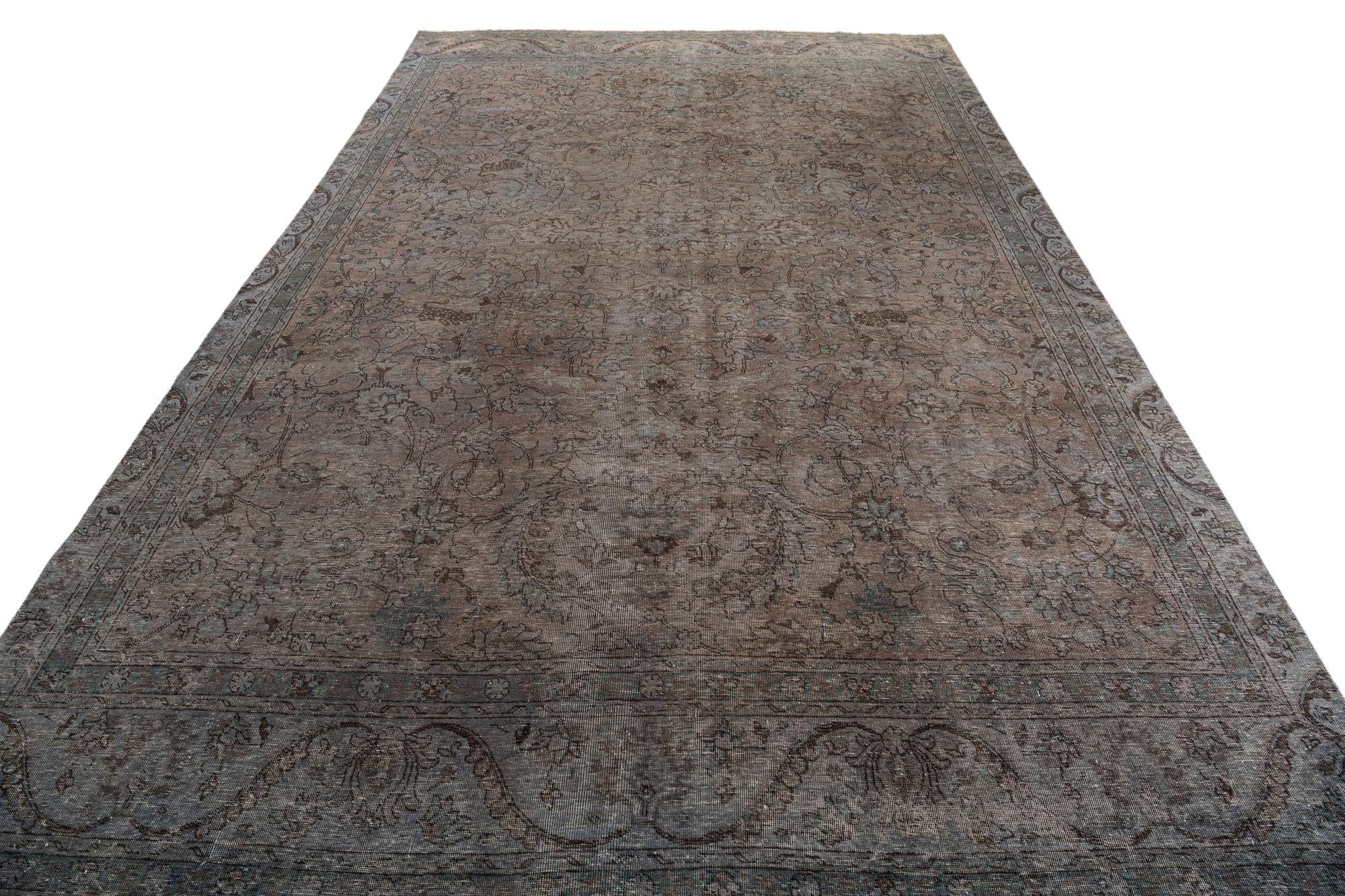 8' x 13' 4 Hand Knotted Ultra Vintage Persian Wool Rug