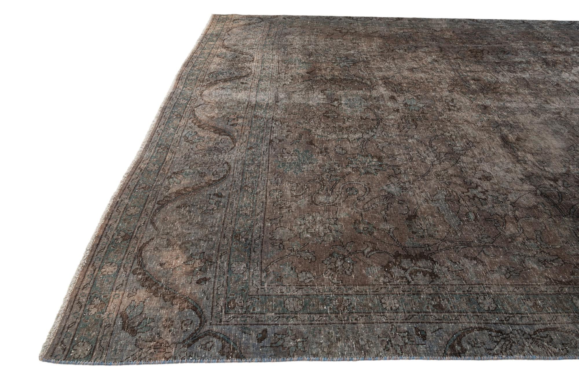 8' x 13' 4 Hand Knotted Ultra Vintage Persian Wool Rug