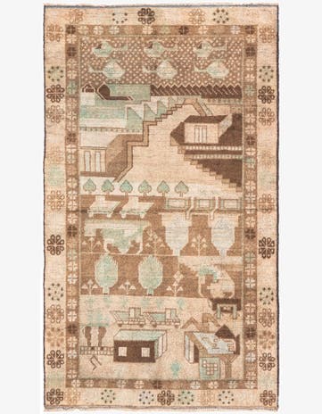 3' 5 x 5' 10 Hand Knotted Ultra Vintage Persian Wool Rug