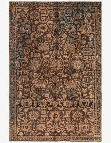 4' 9 x 7' Hand Knotted Ultra Vintage Persian Wool Rug