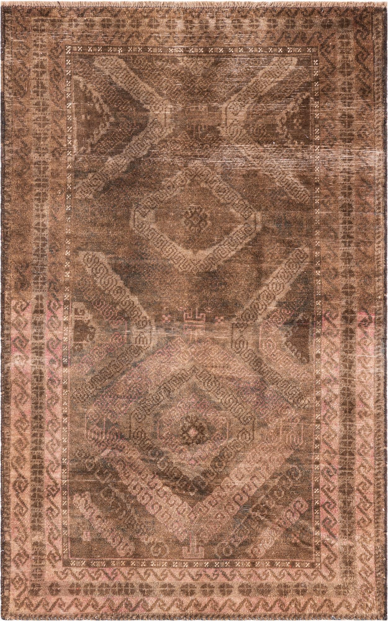 3' 8 x 5' 9  Hand Knotted Ultra Vintage Persian Wool Rug
