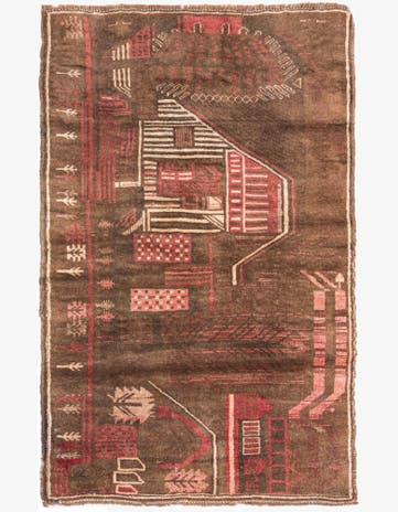 3' x 4' 8 Hand Knotted Ultra Vintage Persian Wool Rug