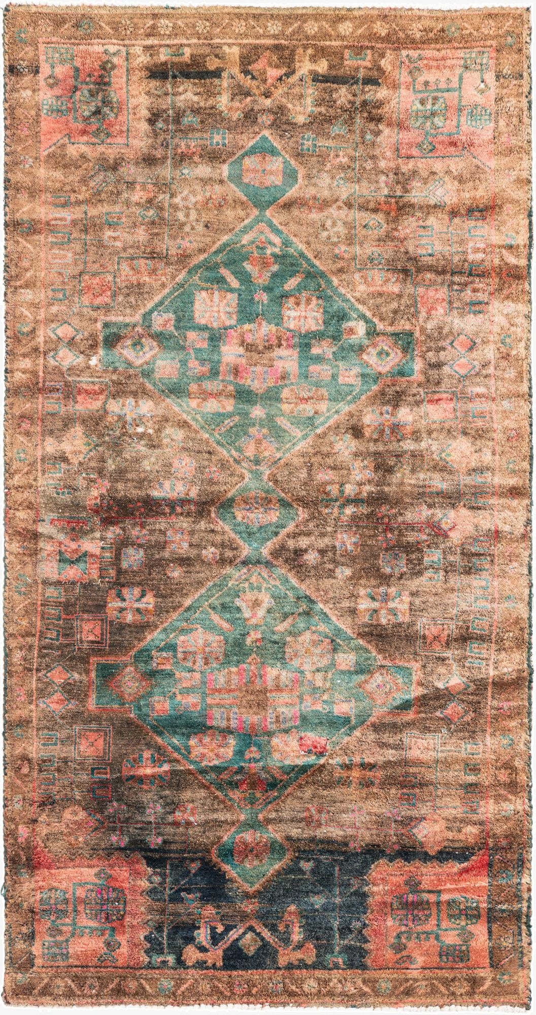 3' 8 x 6' 10  Hand Knotted Ultra Vintage Persian Wool Rug