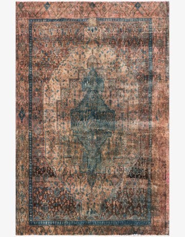 4' 9 x 7' 2 Hand Knotted Ultra Vintage Persian Wool Rug