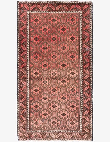 2' 4 x 4' 2 Hand Knotted Ultra Vintage Persian Wool Rug