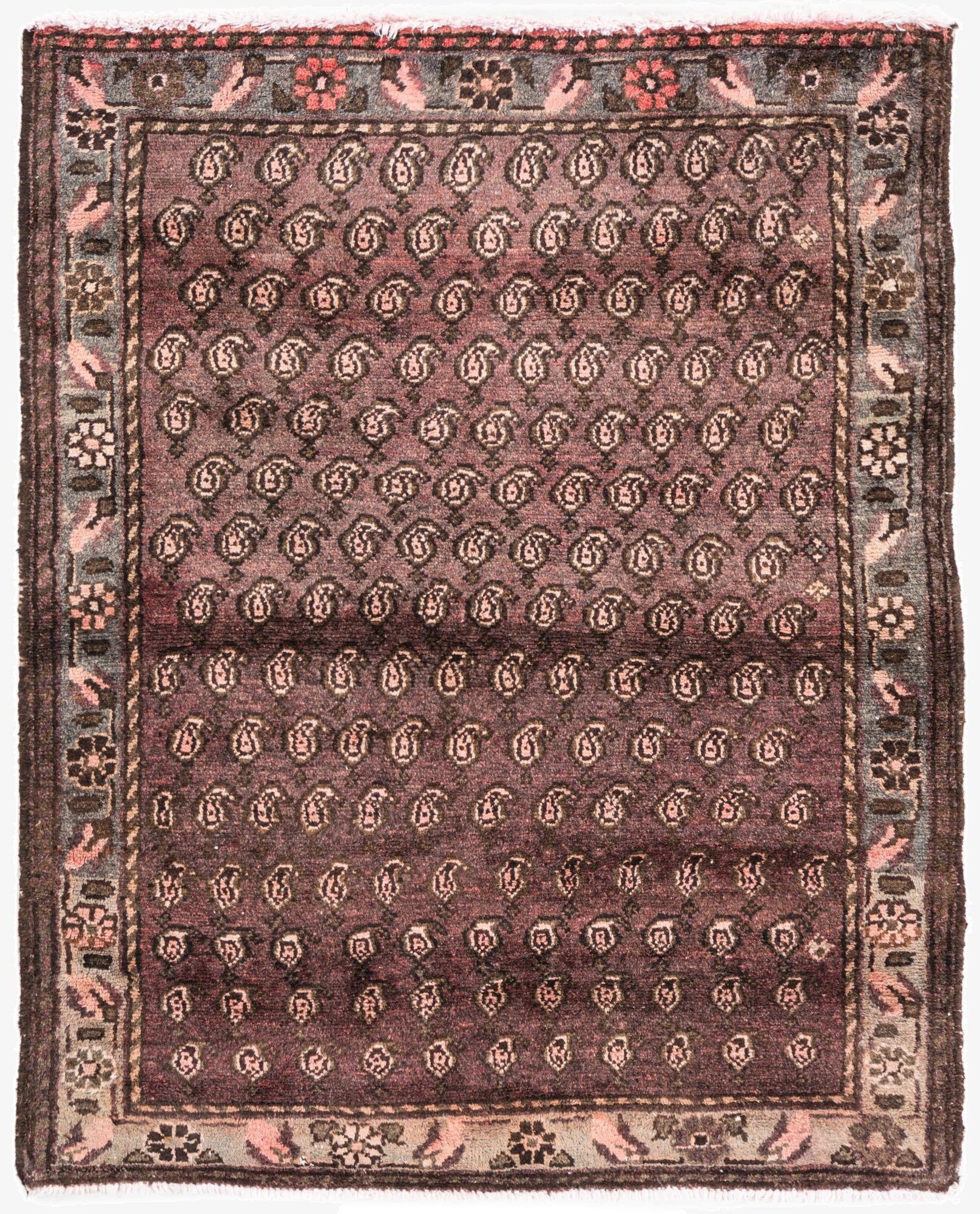 3' 1 x 3' 9  Hand Knotted Ultra Vintage Persian Wool Rug