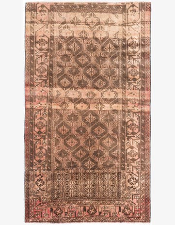 3' 7 x 6' 3 Hand Knotted Ultra Vintage Persian Wool Rug