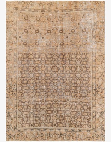 6' 7 x 9' 4 Hand Knotted Ultra Vintage Persian Wool Rug