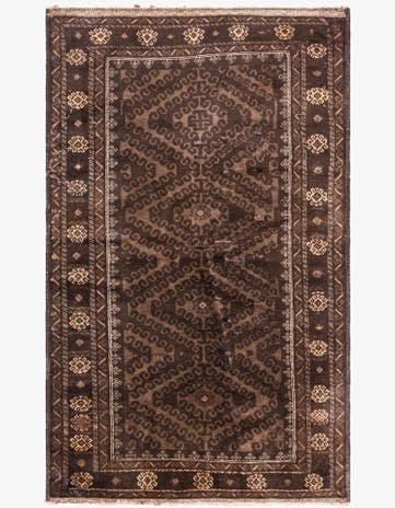 3' 9 x 6' Hand Knotted Ultra Vintage Persian Wool Rug