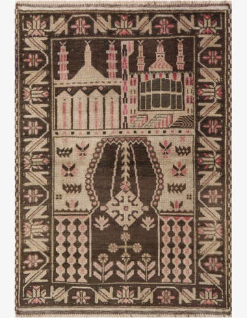 3' 3 x 4' 7 Hand Knotted Ultra Vintage Persian Wool Rug