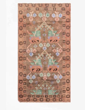 3' 6 x 6' 6 Hand Knotted Ultra Vintage Persian Wool Rug