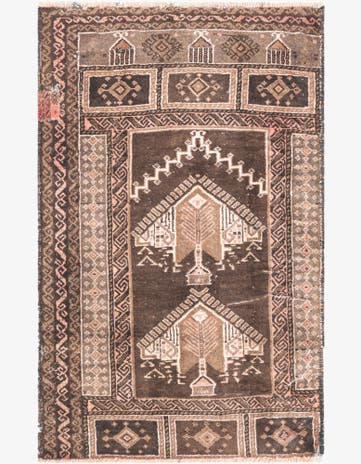 2' 6 x 4' Hand Knotted Ultra Vintage Persian Wool Rug