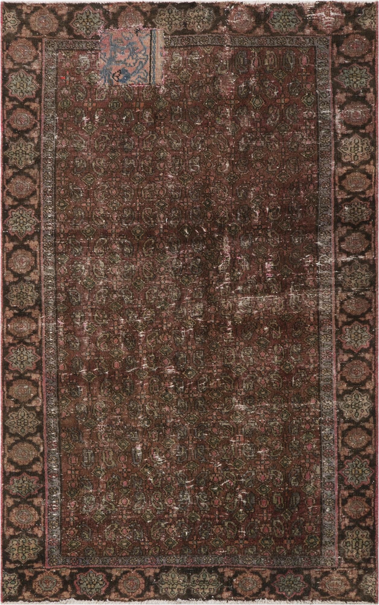4' x 6' 3  Hand Knotted Ultra Vintage Persian Wool Rug