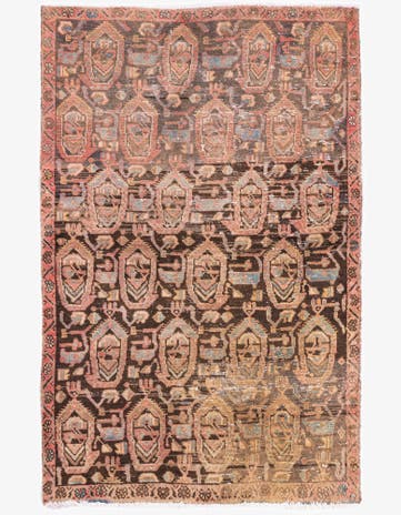 3' 9 x 5' 10 Hand Knotted Ultra Vintage Persian Wool Rug