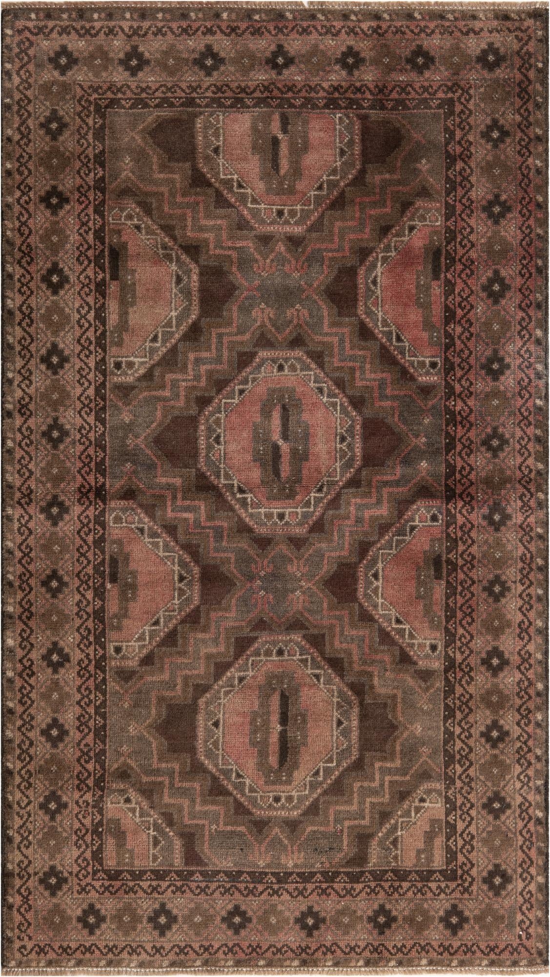 3' 6 x 6' 4  Hand Knotted Ultra Vintage Persian Wool Rug