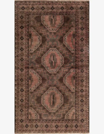 3' 6 x 6' 4 Hand Knotted Ultra Vintage Persian Wool Rug