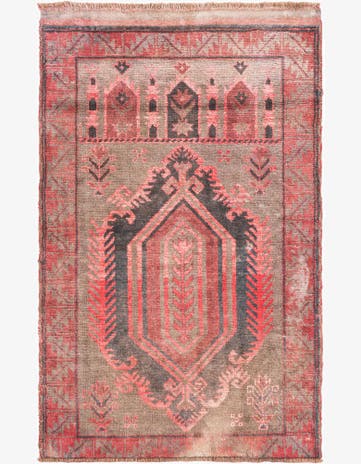 2' 10 x 4' 8 Hand Knotted Ultra Vintage Persian Wool Rug