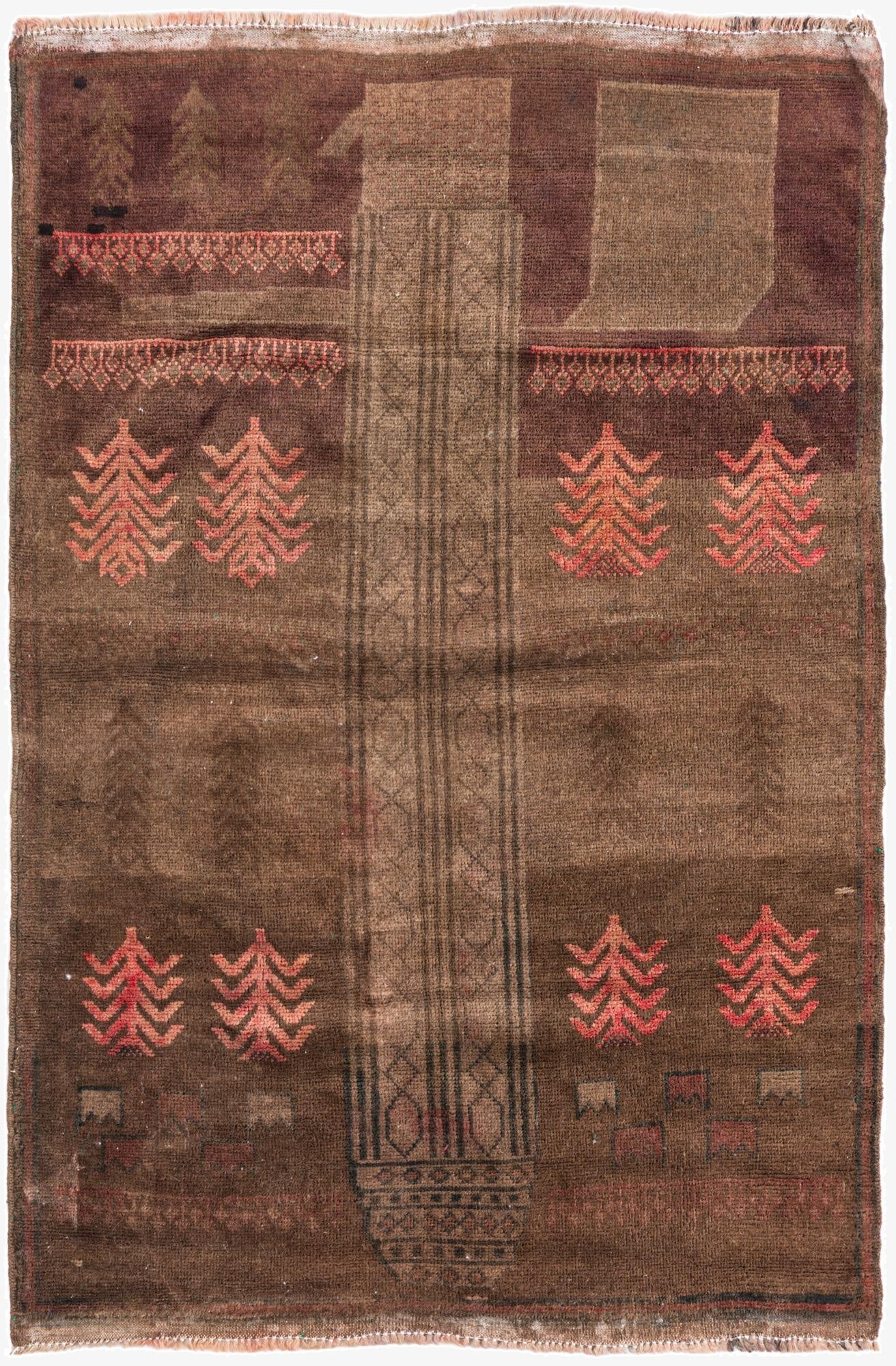 3' 1 x 4' 7  Hand Knotted Ultra Vintage Persian Wool Rug