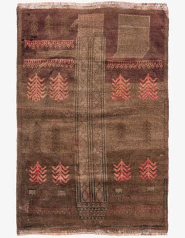 3' 1 x 4' 7 Hand Knotted Ultra Vintage Persian Wool Rug