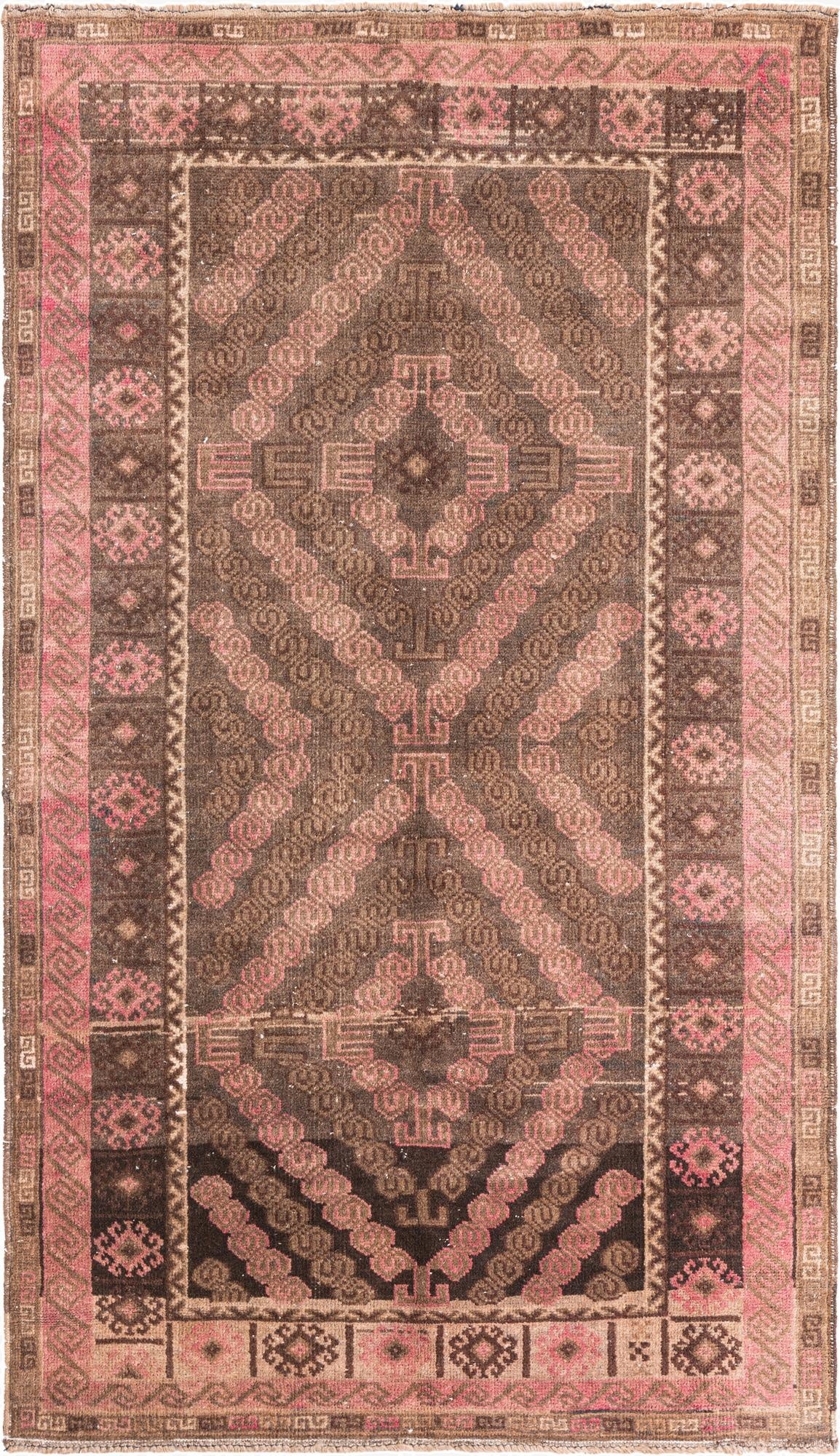 3' 5 x 6' 1  Hand Knotted Ultra Vintage Persian Wool Rug