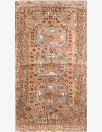 3' 6 x 6' 4 Hand Knotted Ultra Vintage Persian Wool Rug