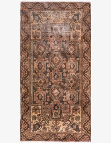 3' 3 x 6' 4 Hand Knotted Ultra Vintage Persian Wool Rug