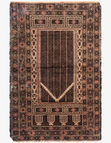 3' x 4' 5 Hand Knotted Ultra Vintage Persian Wool Rug