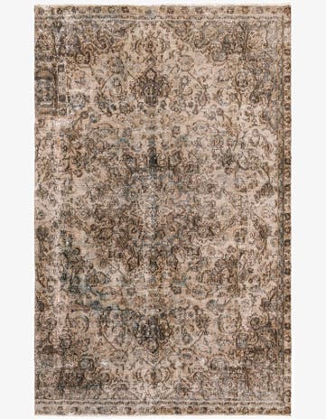 6' 7 x 10' 6 Hand Knotted Ultra Vintage Persian Wool Rug
