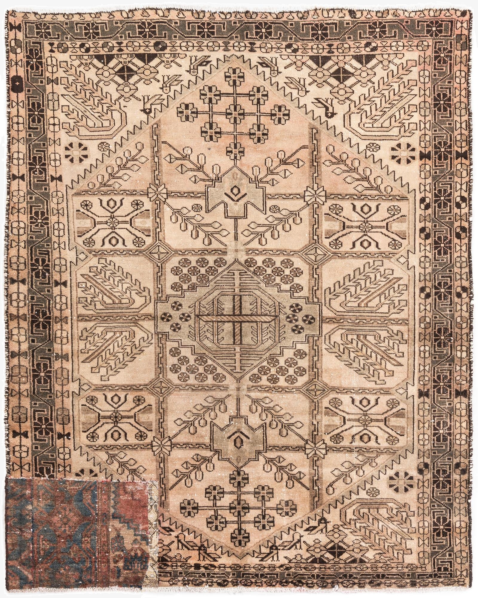 5' x 6' 6  Hand Knotted Ultra Vintage Persian Wool Rug