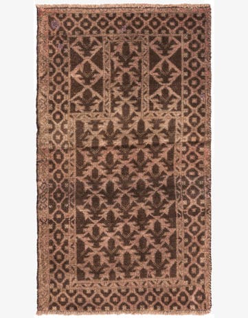 2' 4 x 4' 3 Hand Knotted Ultra Vintage Persian Wool Rug