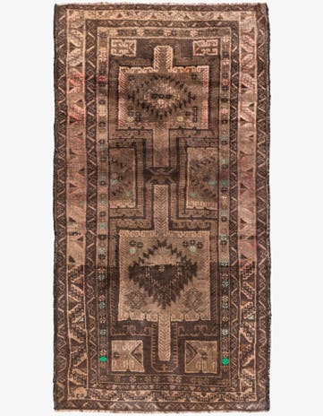 3' 4 x 6' 3 Hand Knotted Ultra Vintage Persian Wool Rug