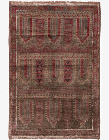 3' 2 x 4' 8 Hand Knotted Ultra Vintage Persian Wool Rug